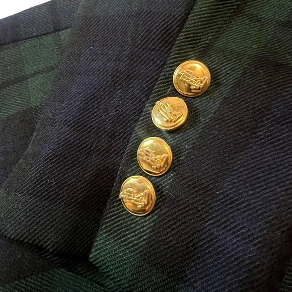 Lauren Ralph Lauren Tartan Plaid Wool Blend Blazer - Picture 8 of 12